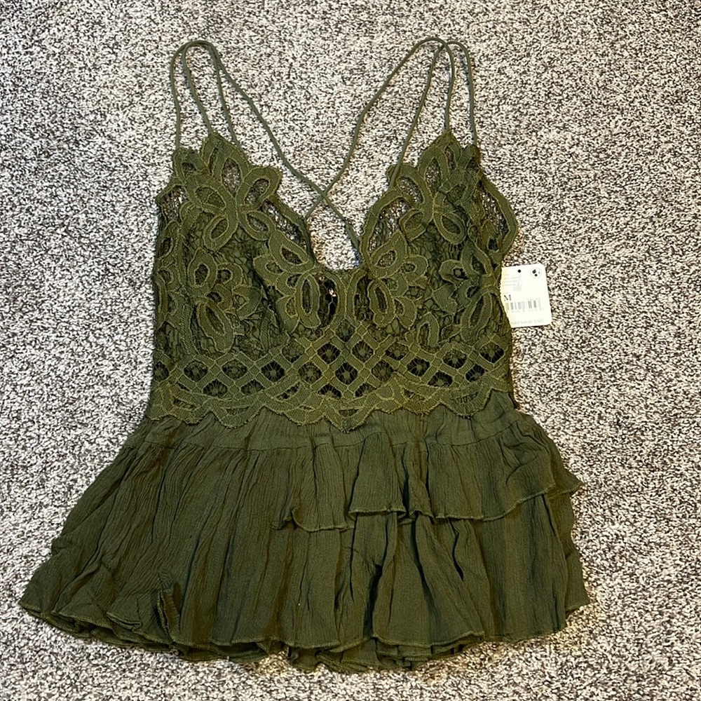 Free People Adella Crochet Lace Top NWT